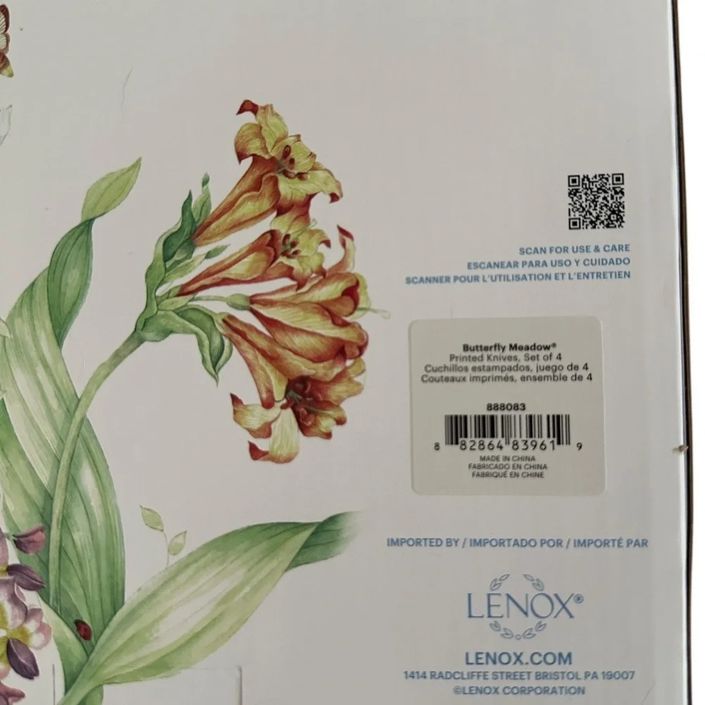 LENOX Butterfly Meadow 4-Piece Knife Set. Brand New in Original Box! - Picture 7 of 8